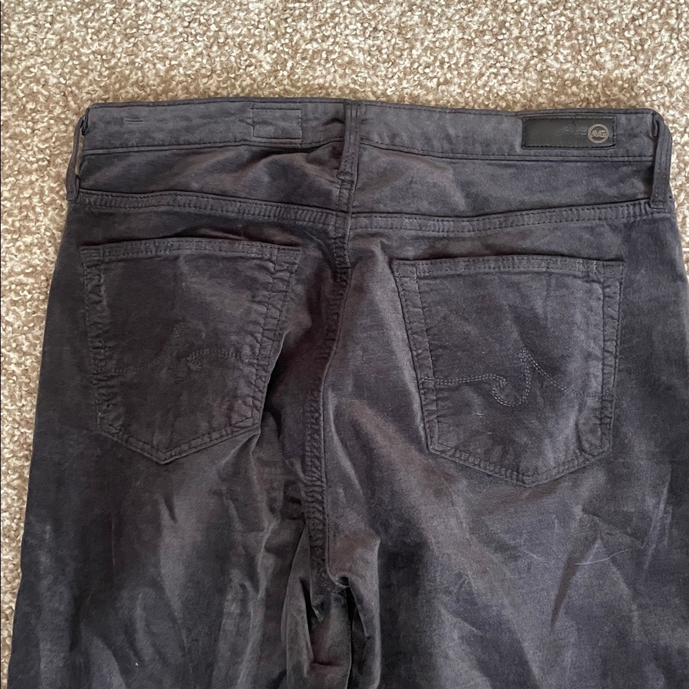 AG Adriano Goldschmied Velour Velvet Stevie Ankle Slim Straight Pants - Picture 5 of 7